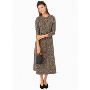 Tuckernuck Leopard Harper Dress 3/4 sleeve stretchy comfy modest safari XXL